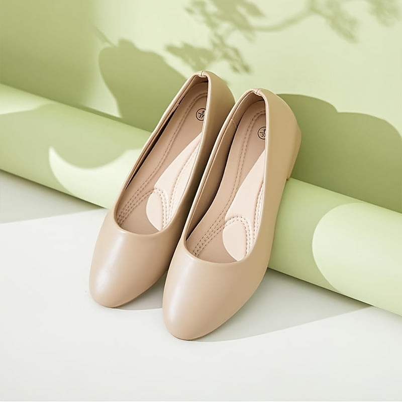 Comfortable Women's Elegant Slip On Pumps Round Toe Design