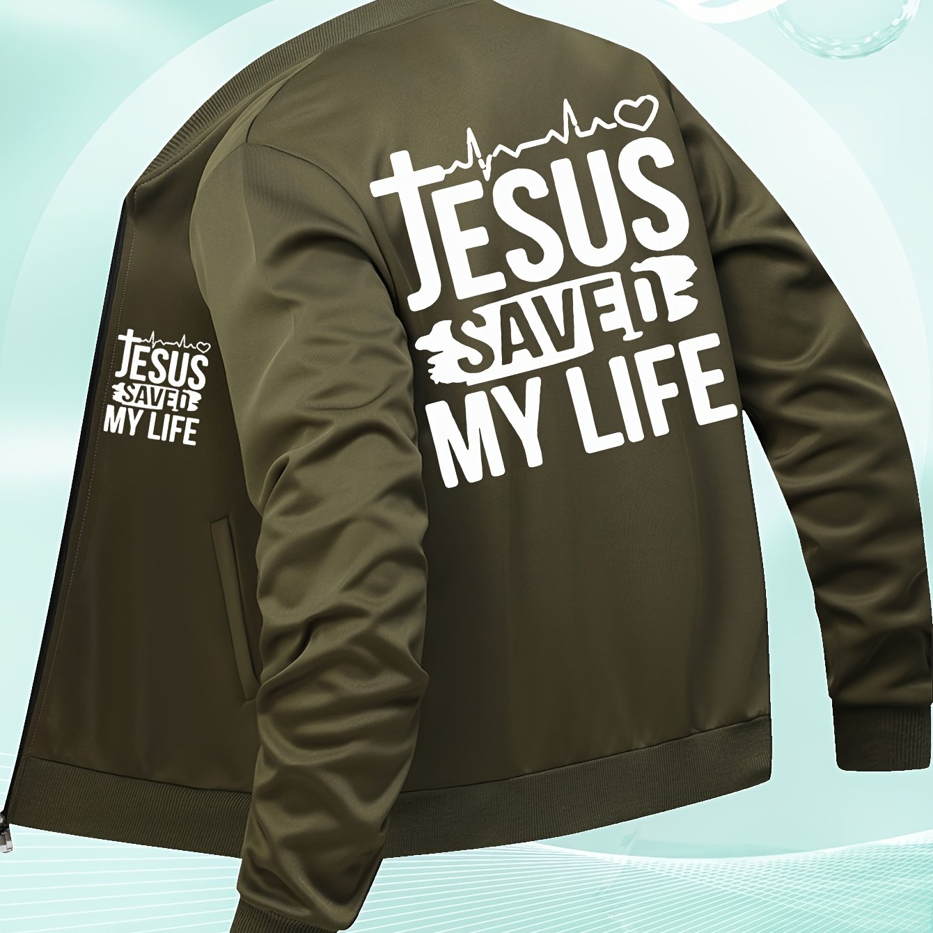 Jesus Saved My Life Bomber Jacket Casual Everyday Wear