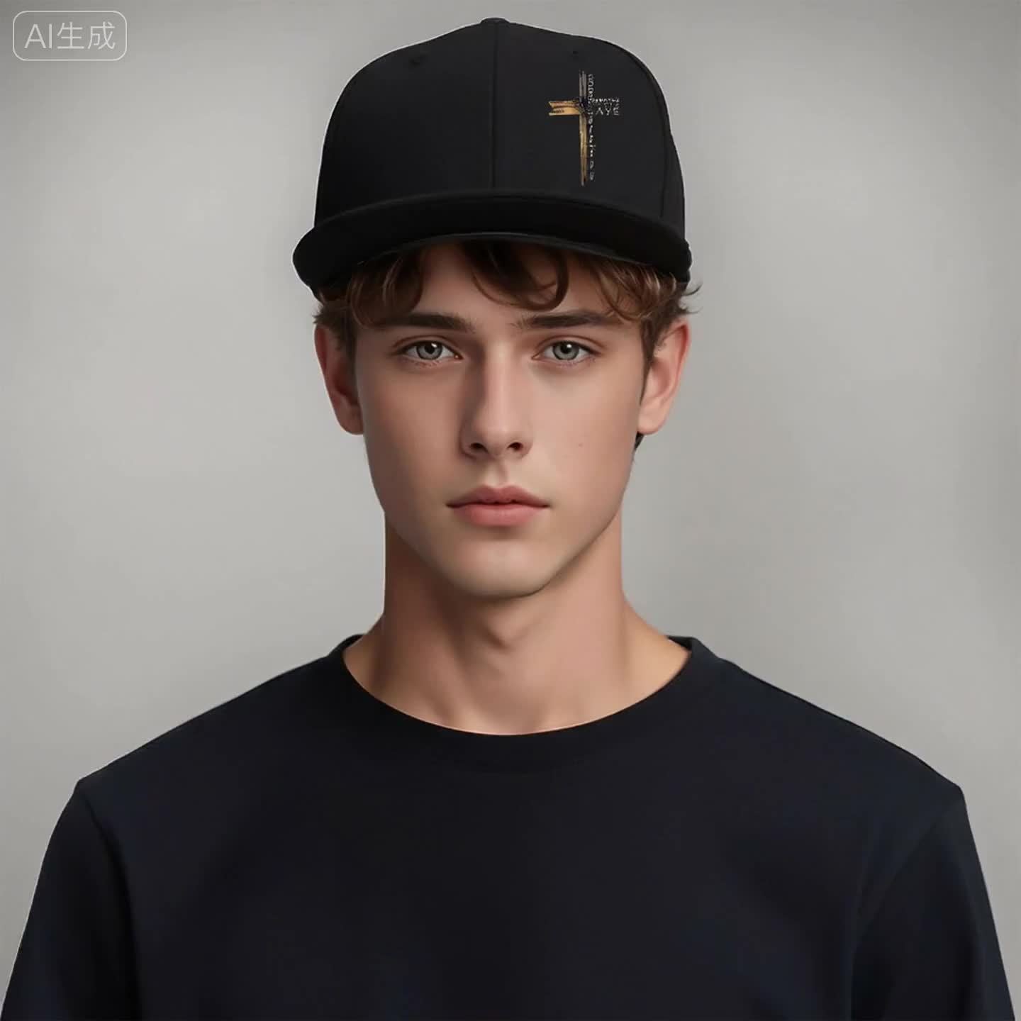 2pcs unisex baseball caps, cross print design, adjustable