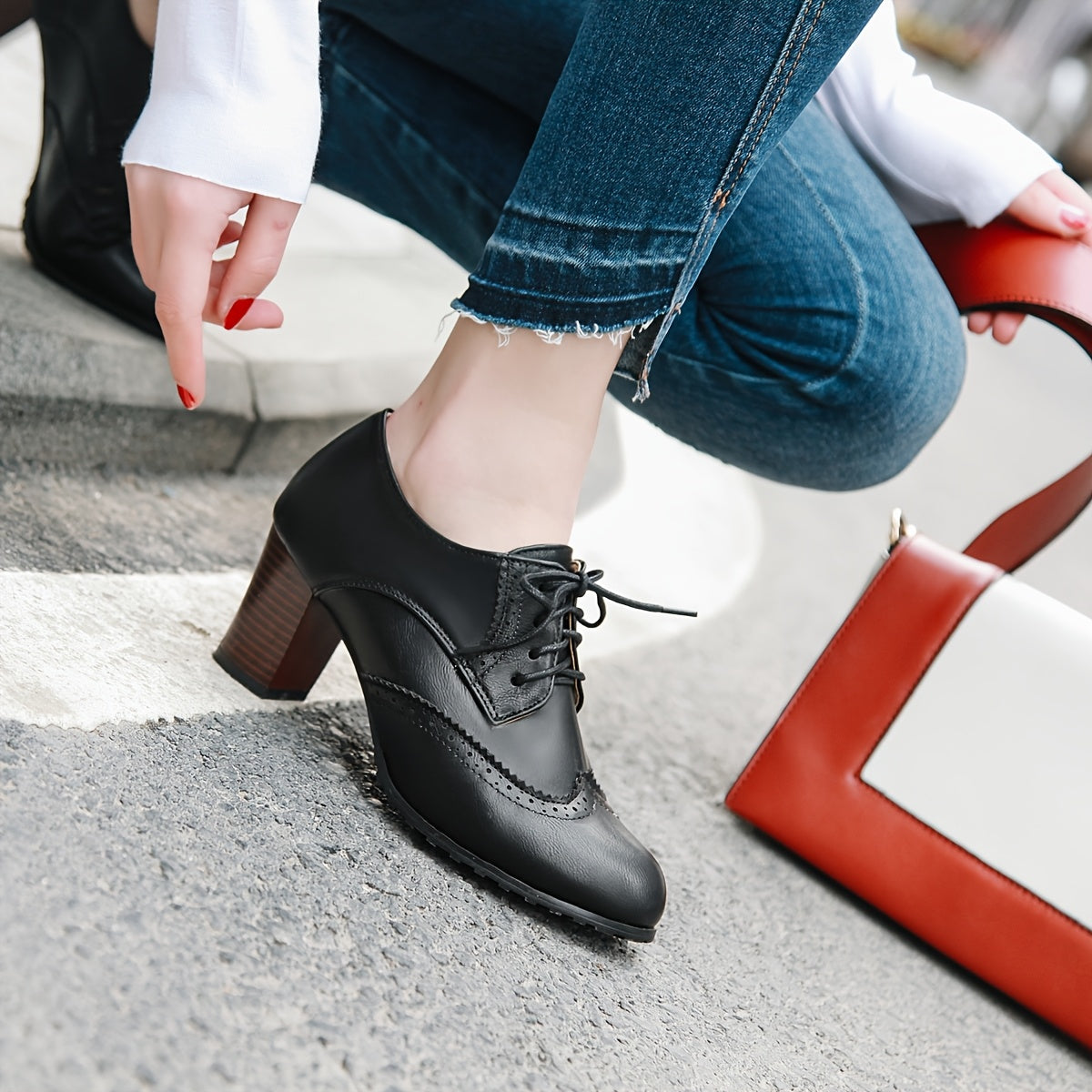 Women's Retro Wingtip Brogue Oxfords Fashion Shoes