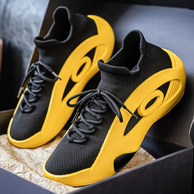 Divine Power Breathable Knit Slip On Sneakers For Men