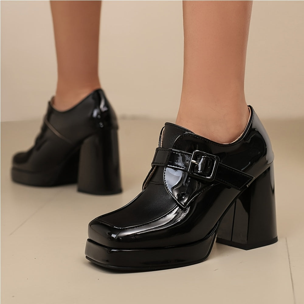 Elegant Women's Slip On Loafer Shoes Square Toe All Season Rubber Sole