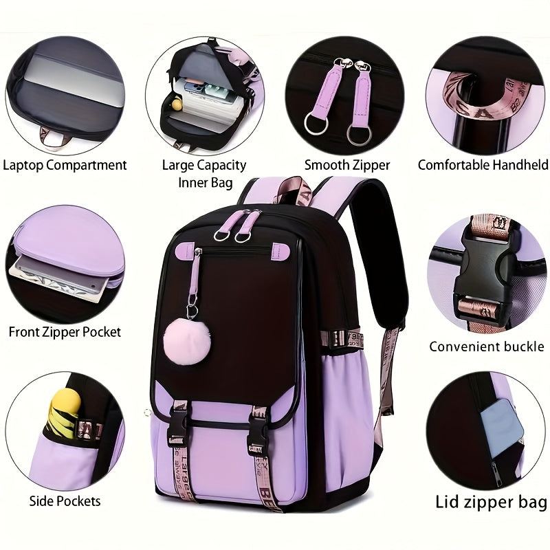 Lightweight Oxford College Style Backpack For Teenagers