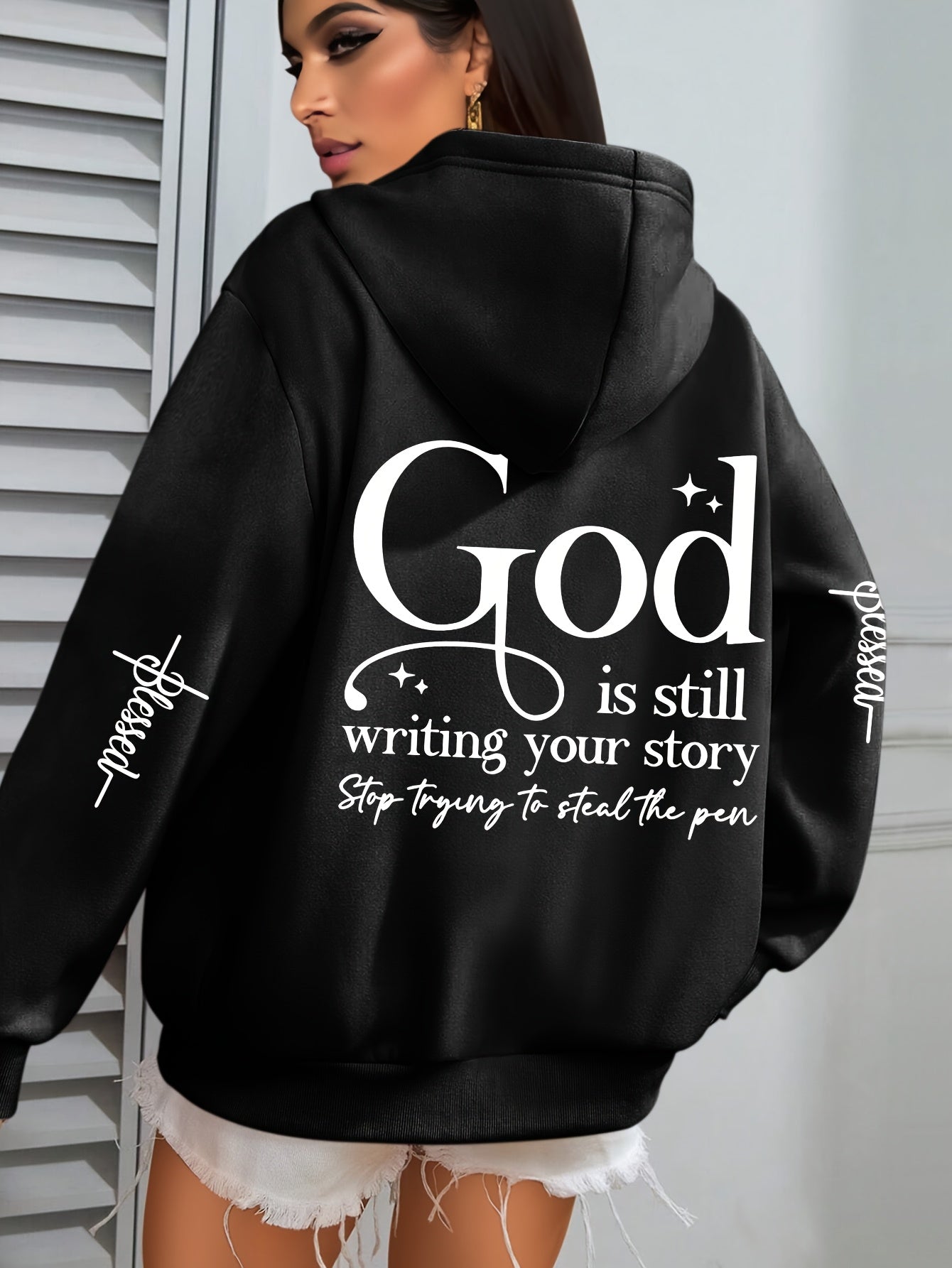 GOD Slogan Hoodie Pullover Hooded Sweatshirt Casual IHDP
