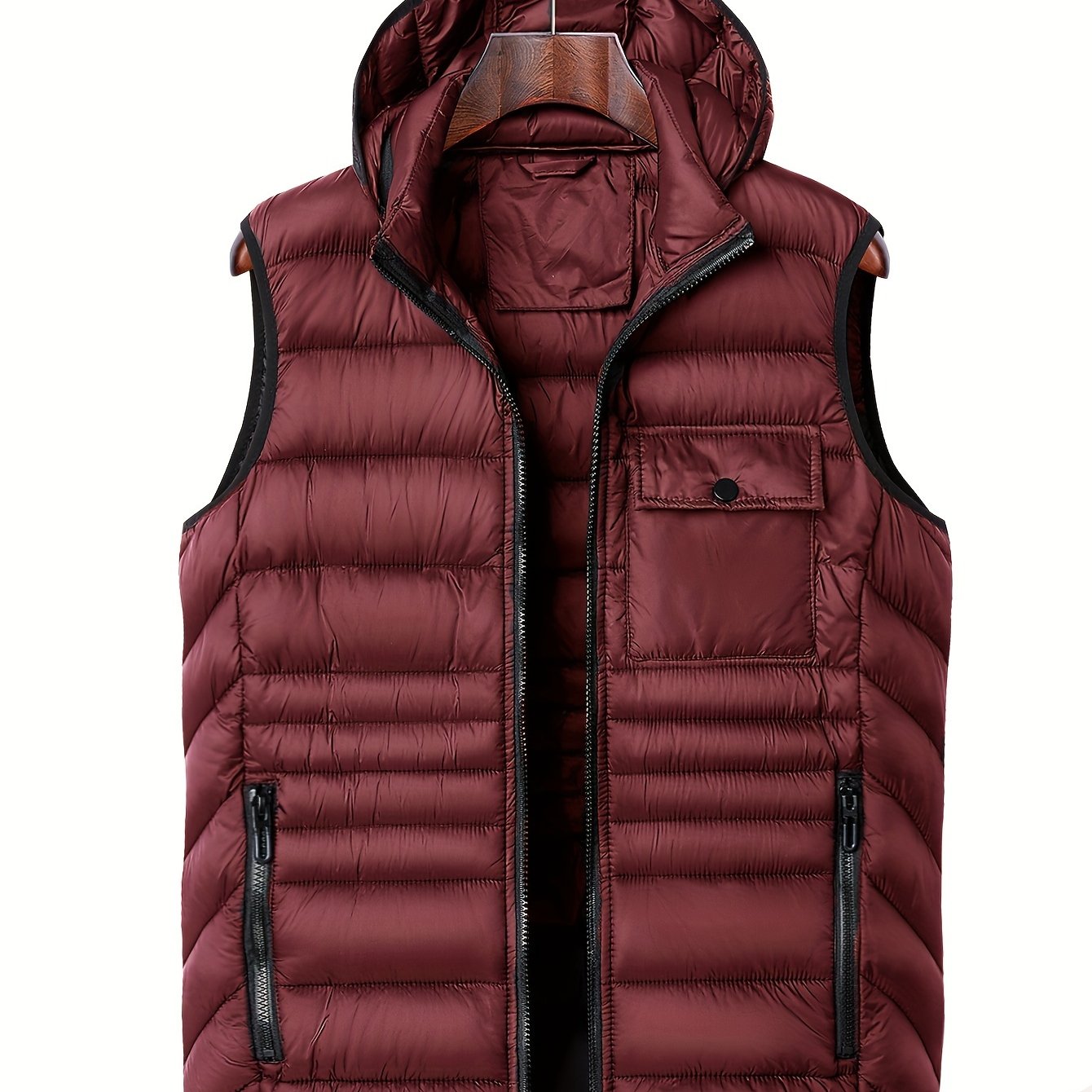 Trendy Comfy Hooded Sleeveless Vest For Men Outdoor Warm