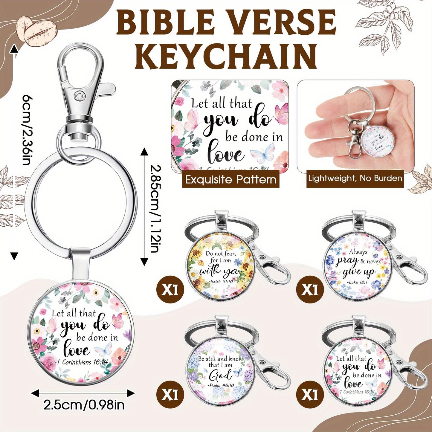 4 Sets of Christian Coffee Mugs with Bible Verses