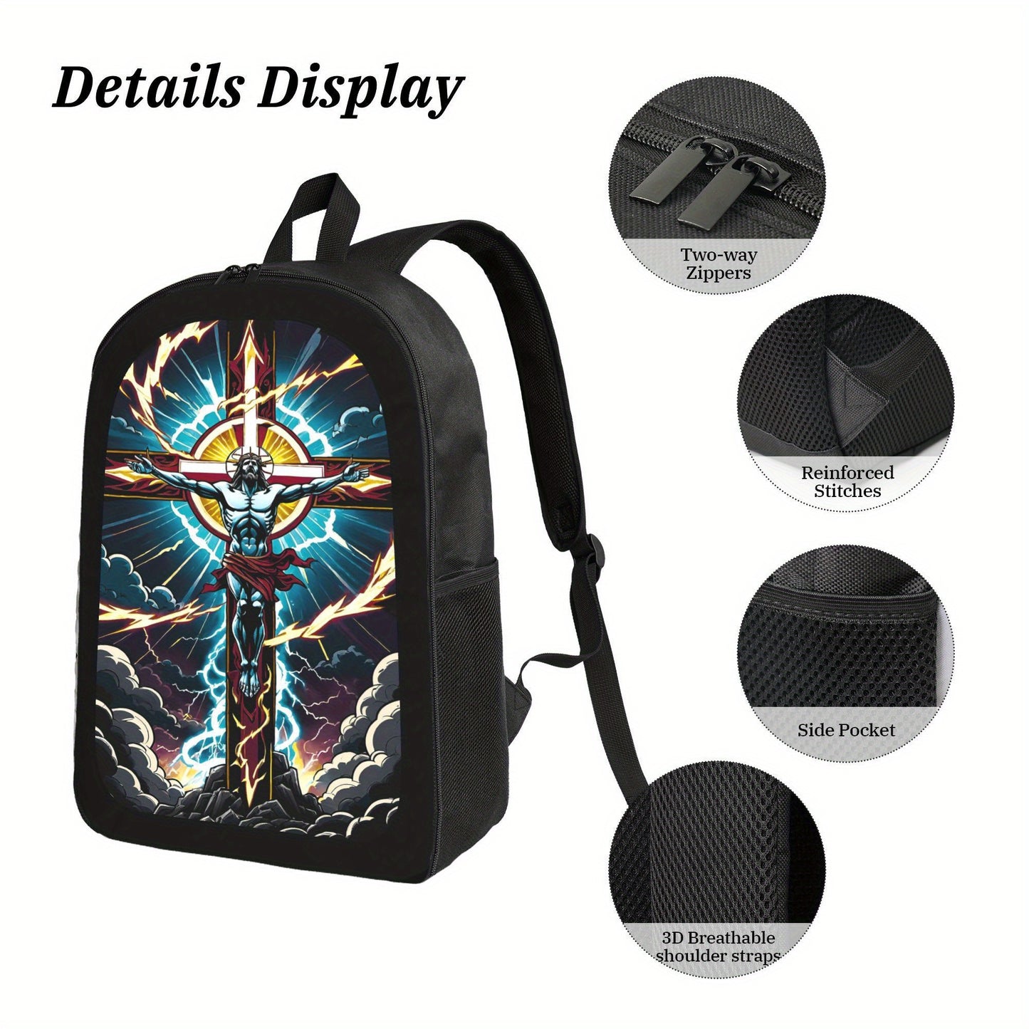 Jesus On Cross Christian Art Print Backpack For Students