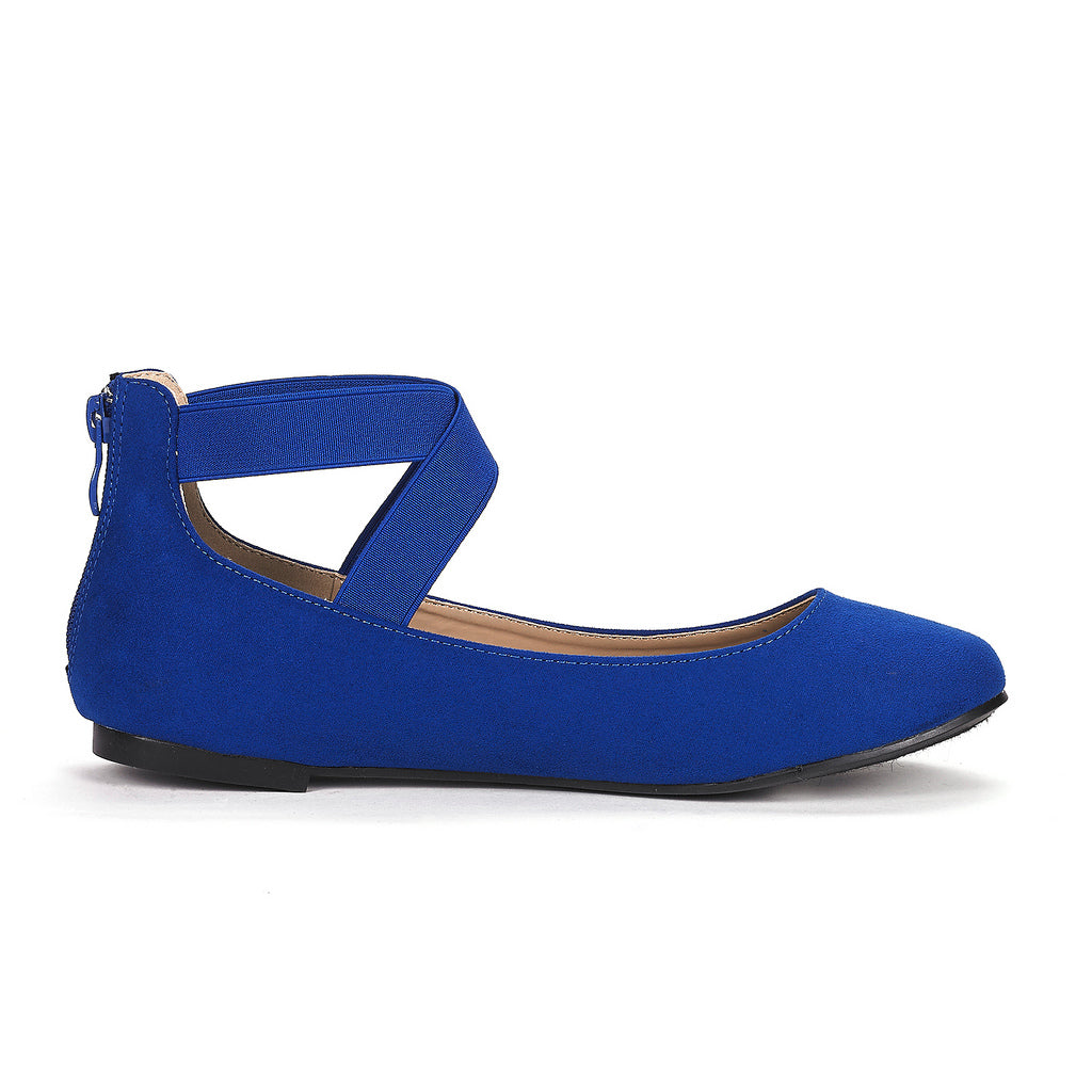 Women's Comfortable Fashion Elastic Ankle Strap Flats Shoes