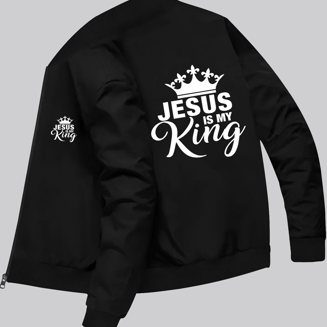 Men's Slim Fit Casual Jacket Jesus Is My King Print