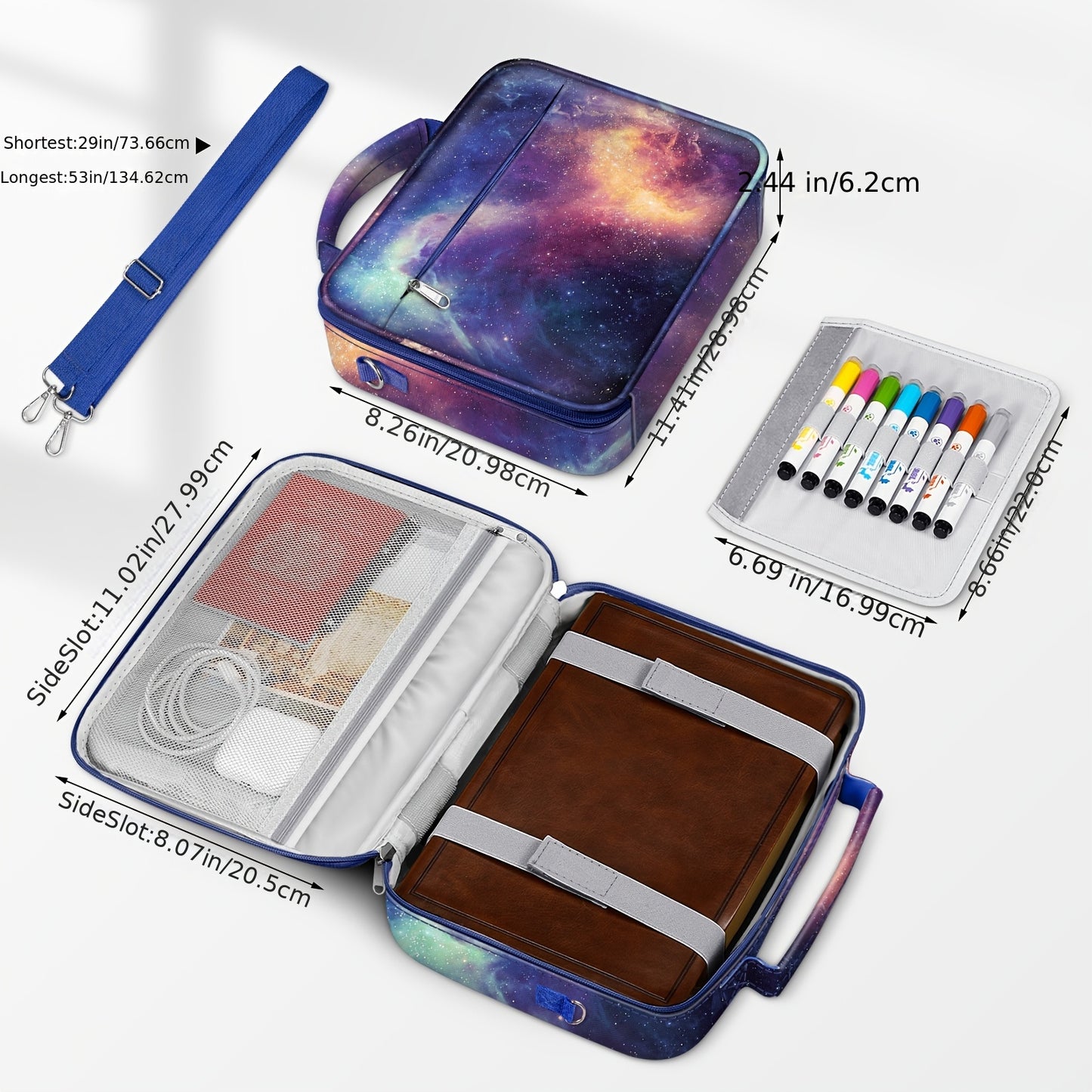 Galaxy Holy Bible Cover with Removable Pen Holder and Strap