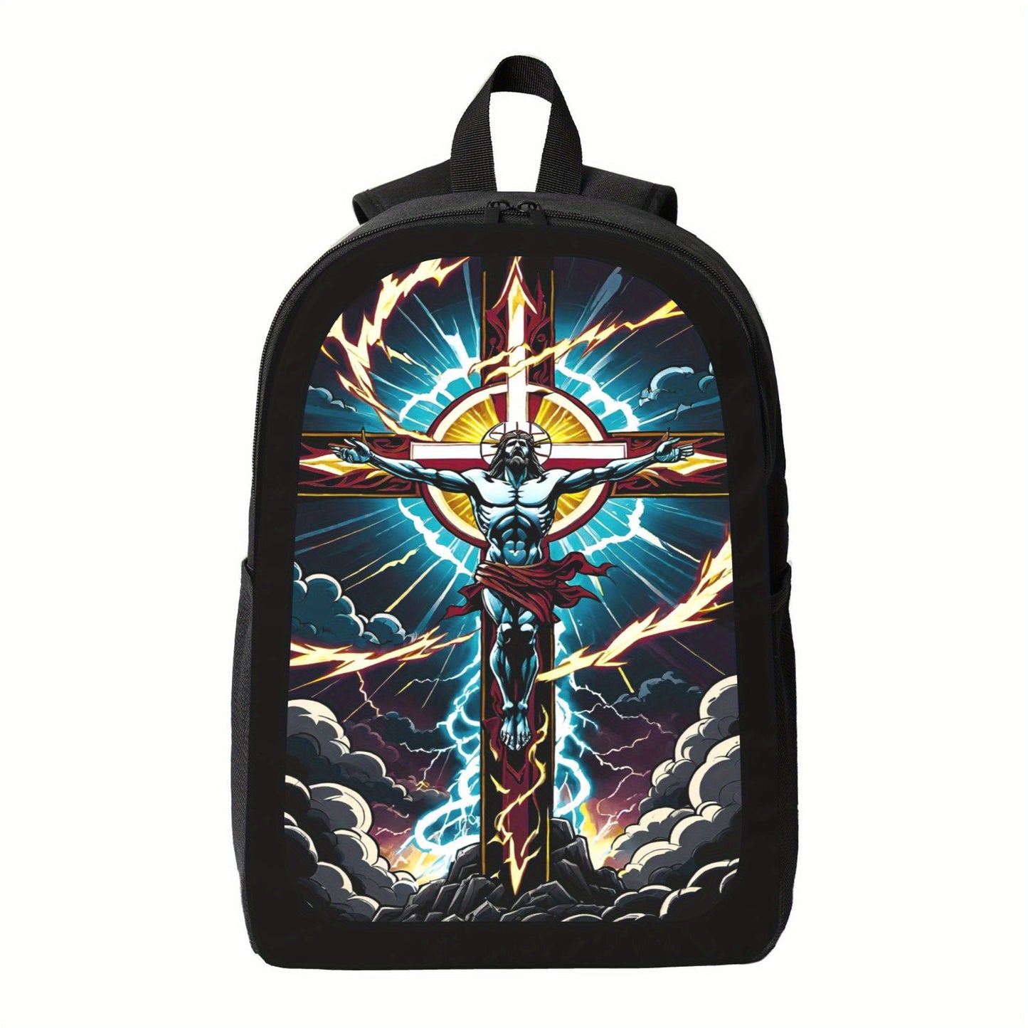 Jesus On Cross Christian Art Print Backpack For Students