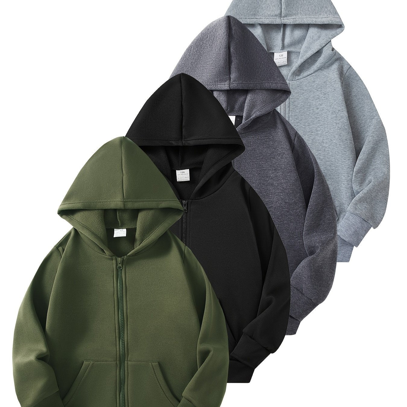 Divine Power Boys Zippered Hoodies Long Sleeve Pack