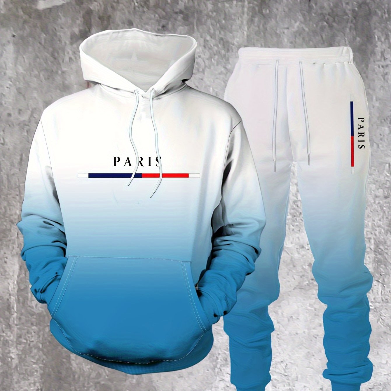 In His Divine Power Autumn Winter Gradient Hoodie Set