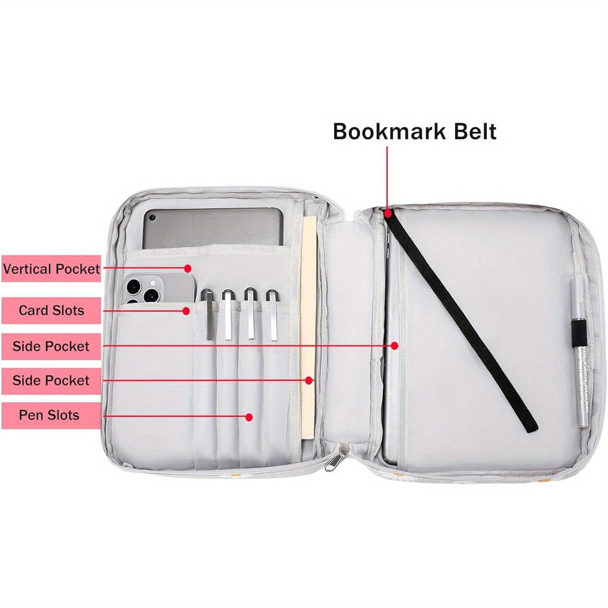 Women's Bible Carrying Case with Detachable Shoulder Strap and Daisy Design