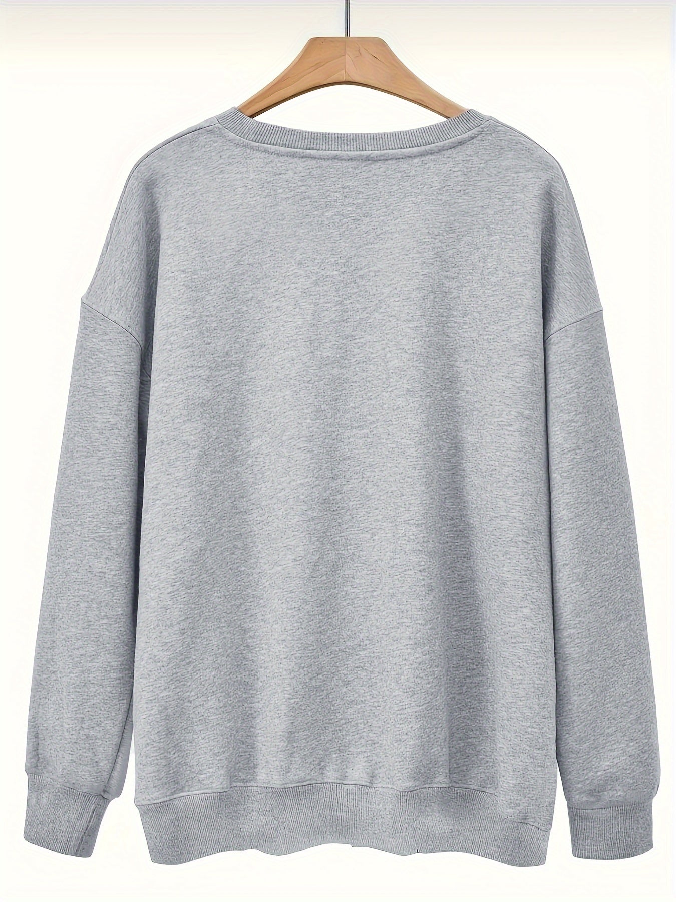 In His Divine Power Letter Print Pullover Sweatshirt Women