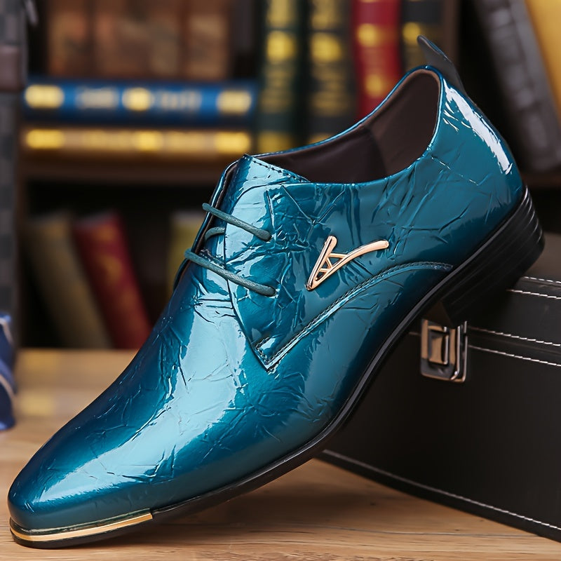 Mens Business Pointed Lace Up Formal Shoes Non Slip