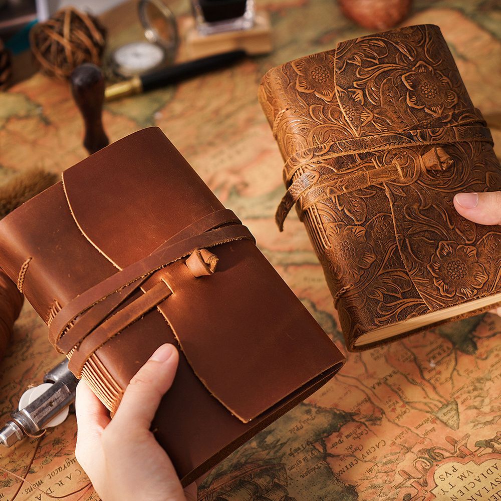 In His Divine Power Leather Journal Handcrafted 400 Pages