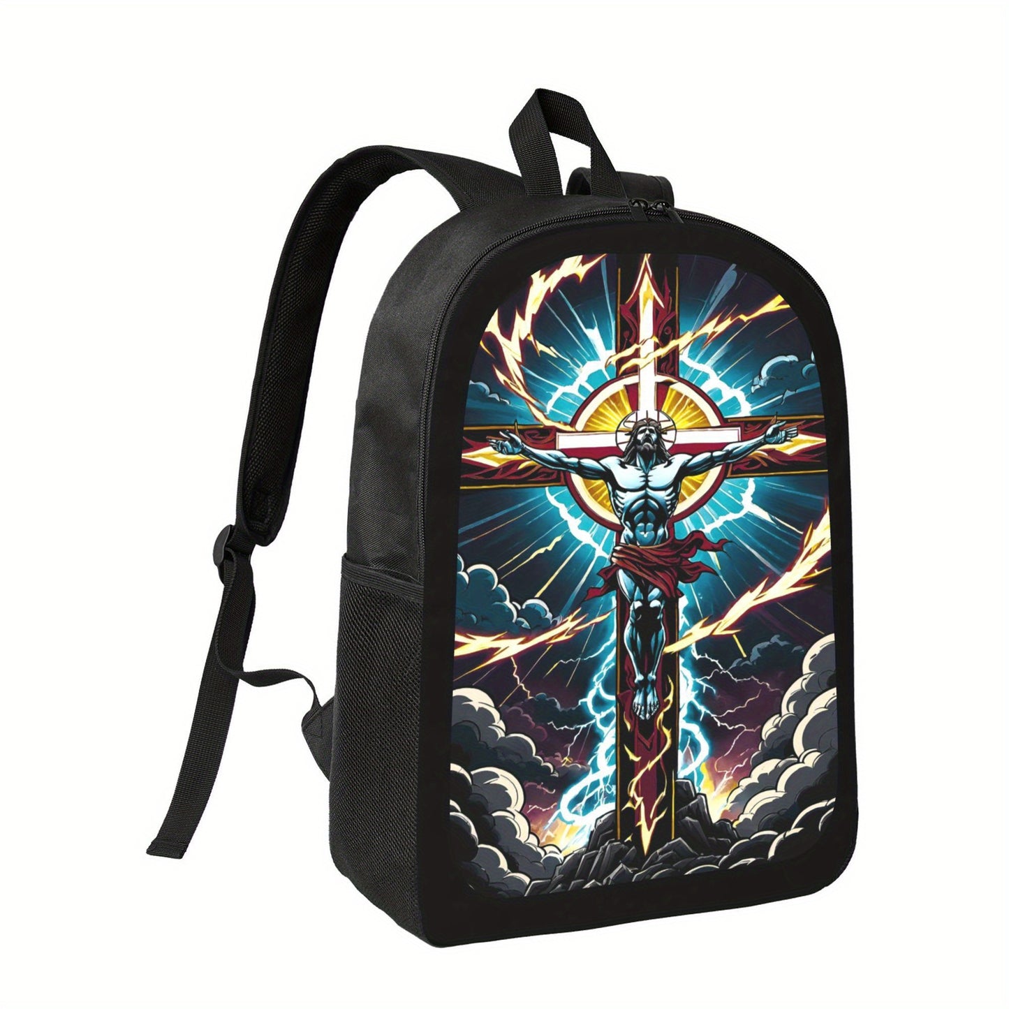 Jesus On Cross Christian Art Print Backpack For Students