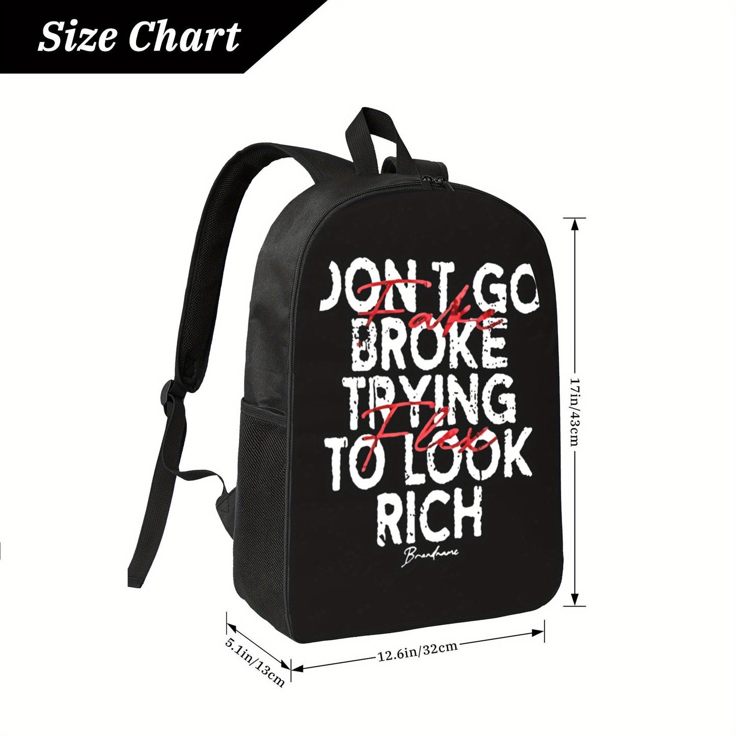 In His Divine Power Polyester Printed Backpack For School
