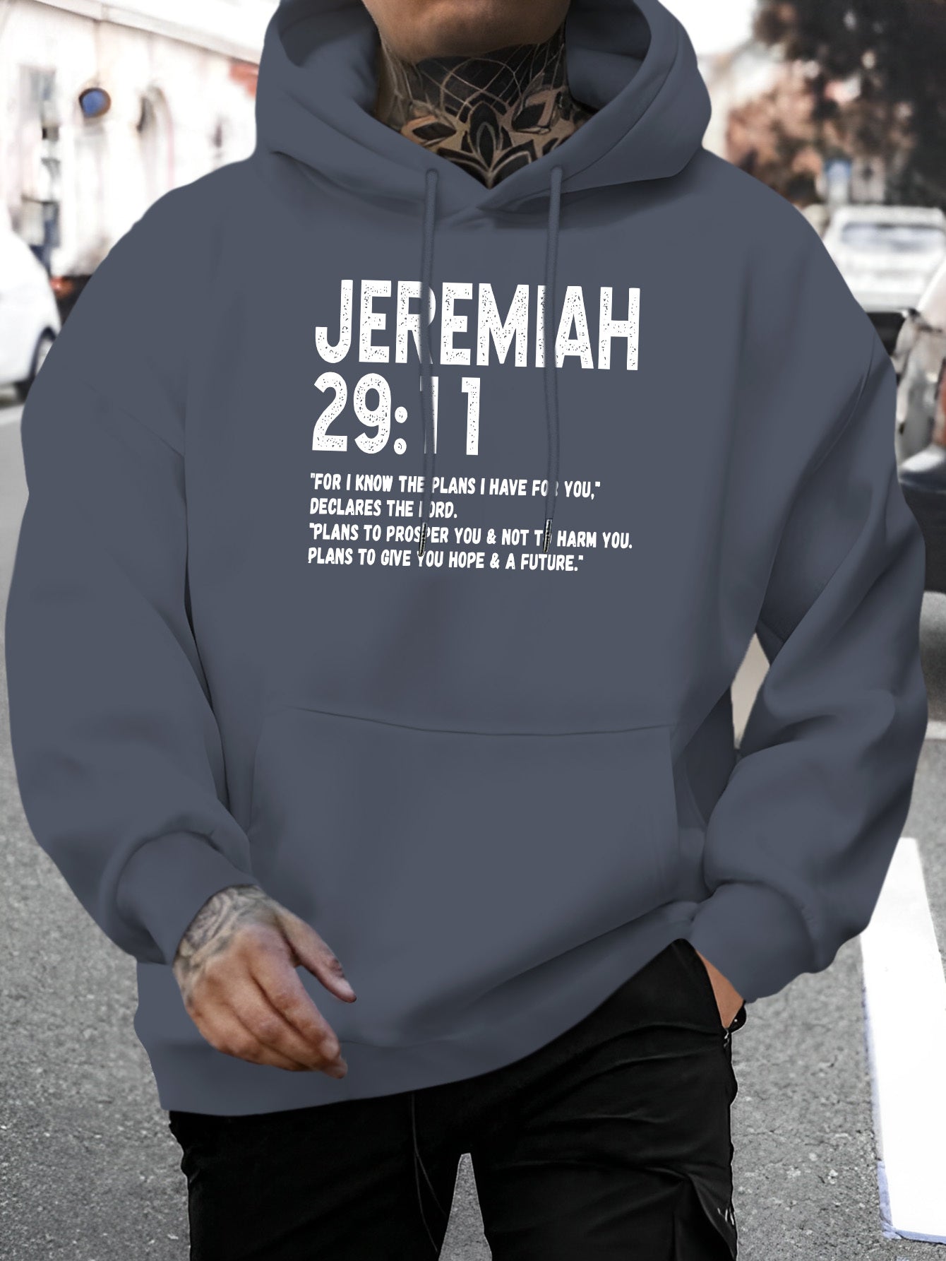 In His Divine Power Jeremiah 29 11 Hoodie Mens Polyester