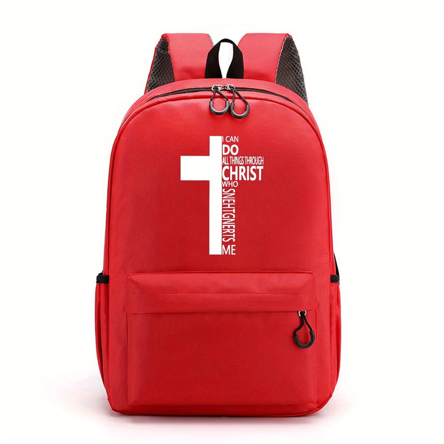 Christian Faith Backpack Lightweight Laptop Bag Cross Print
