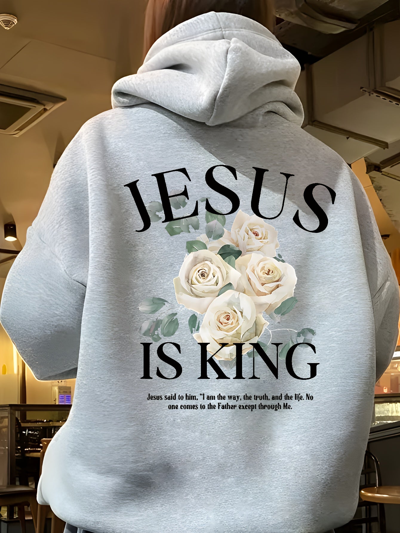 Inspirational Hoodie Faith Is King Polyester Long Sleeve
