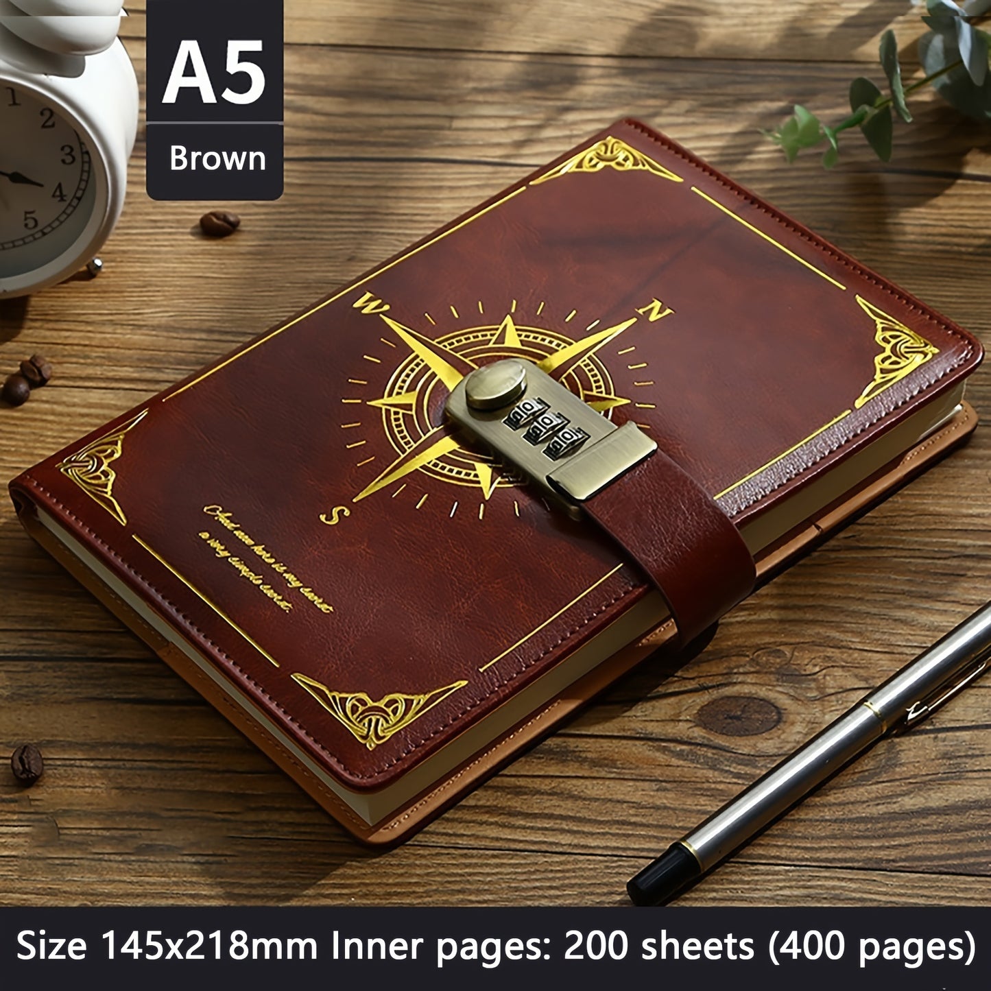 Retro Password Diary With Lock For Girls And Women