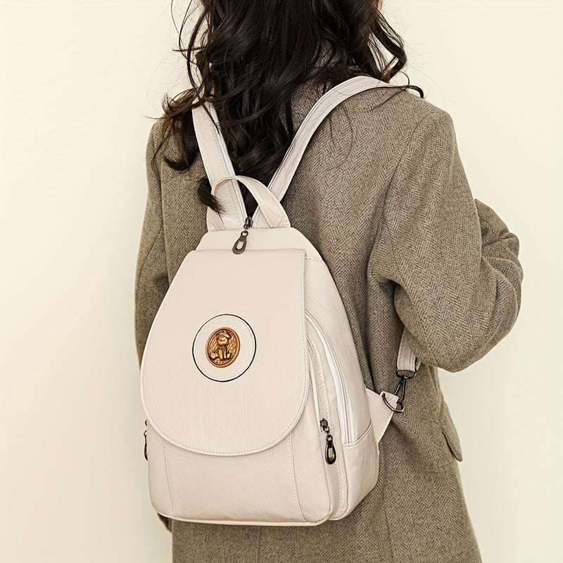 Taole Rabbit Vintage Faux Leather Backpack For Daily Use