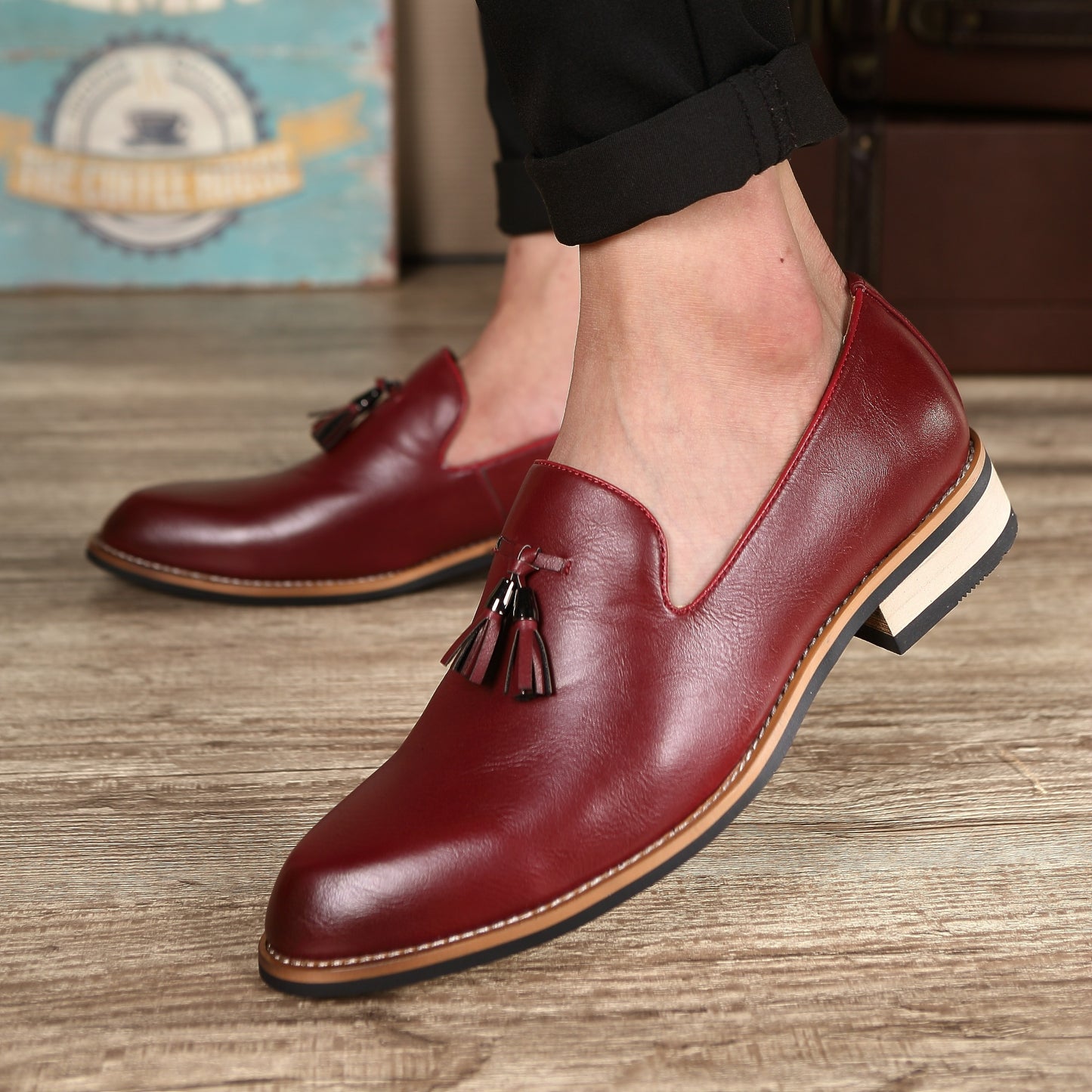Mens Slip On Tassel Loafers For Weddings And Parties