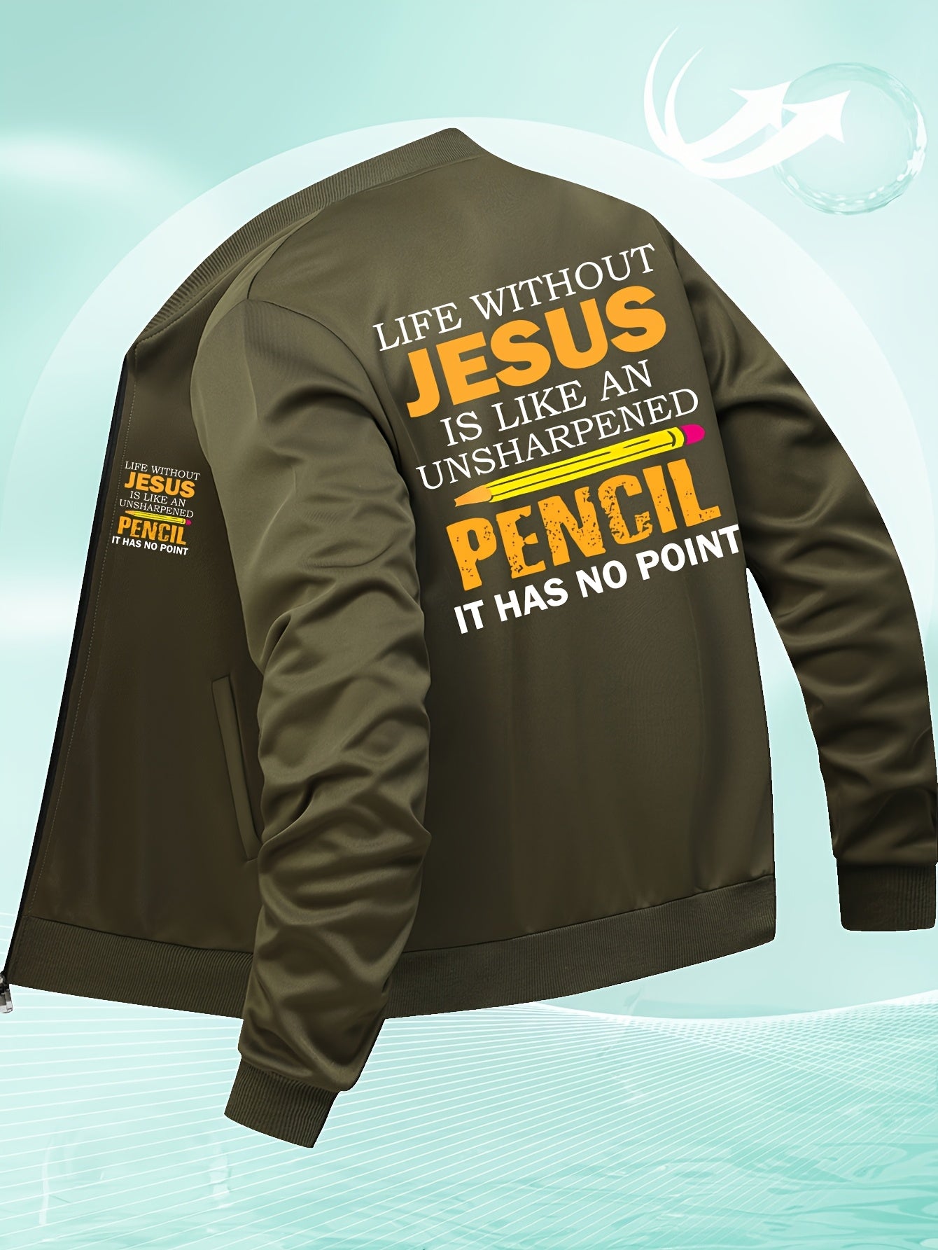Mens Casual Bomber Jacket Zip Up Baseball Collar Zippered