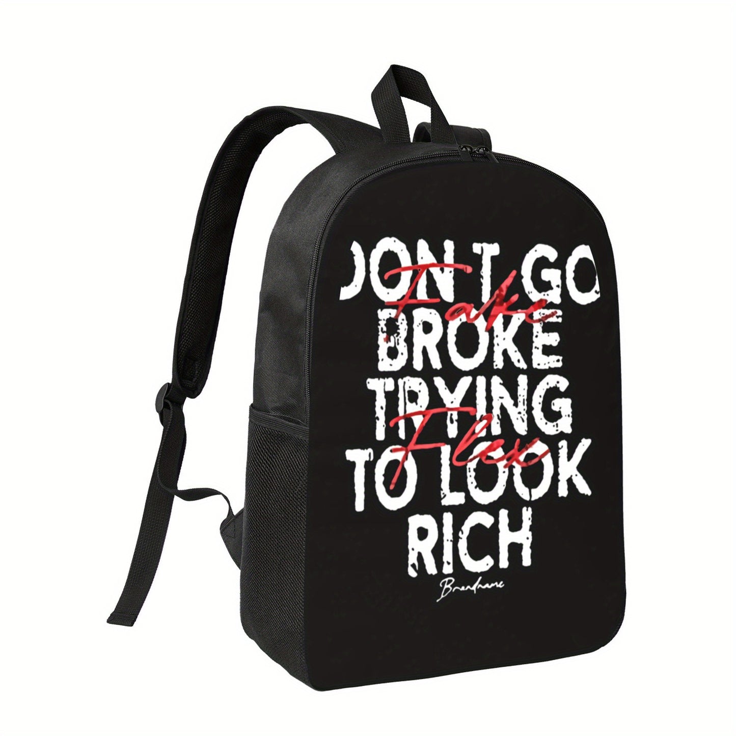 In His Divine Power Polyester Printed Backpack For School