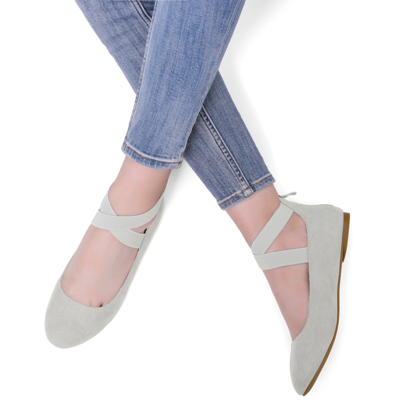 Women's Comfortable Fashion Elastic Ankle Strap Flats Shoes