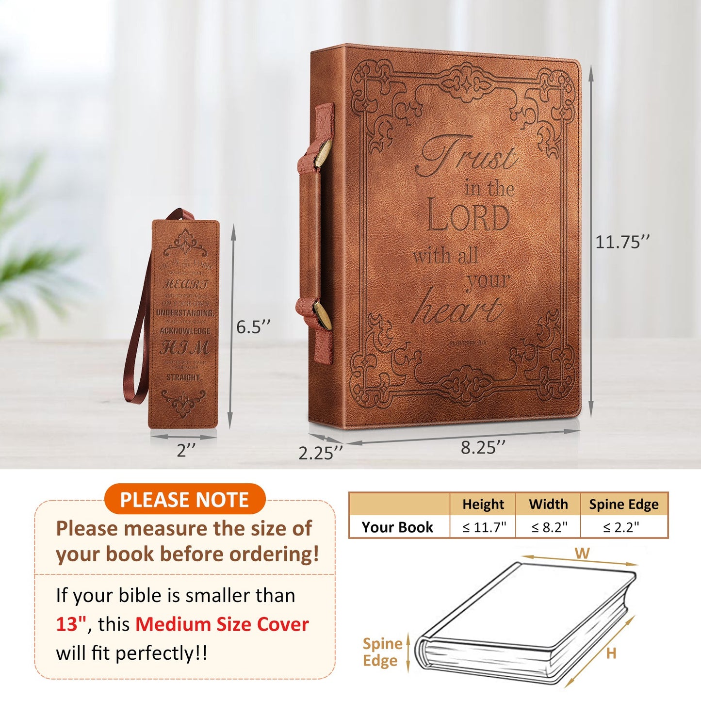 FINPAC Classic Bible Cover Large PU Leather Church Bag Durable and Stylish Design