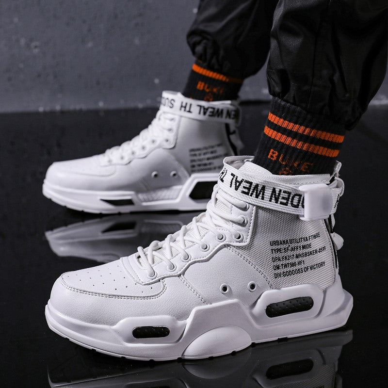 Fashionable High Top Men's Basketball Shoes Sports Leisure Walking Shoes