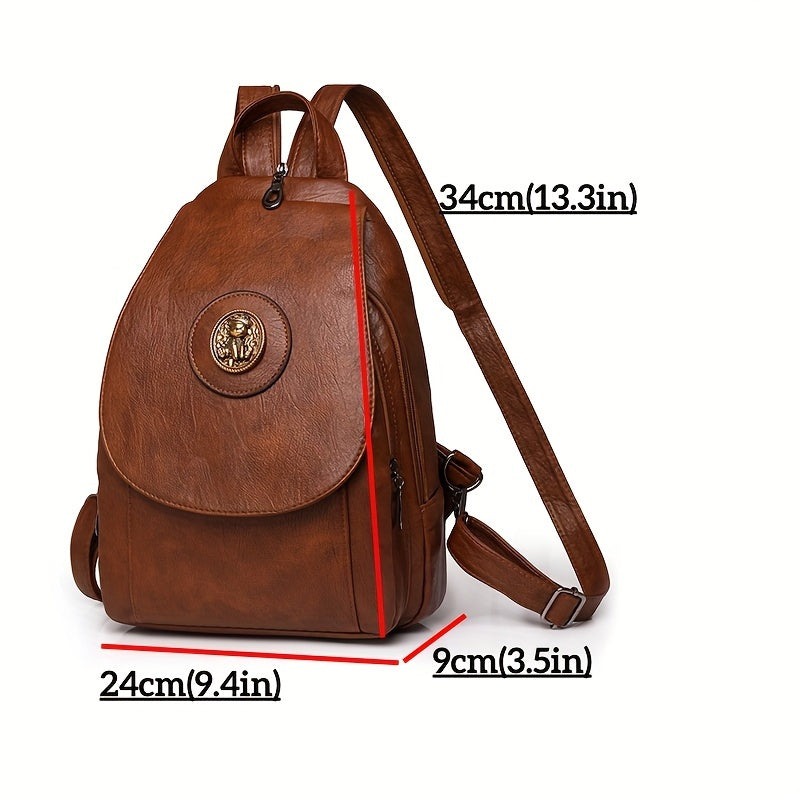 Taole Rabbit Vintage Faux Leather Backpack For Daily Use