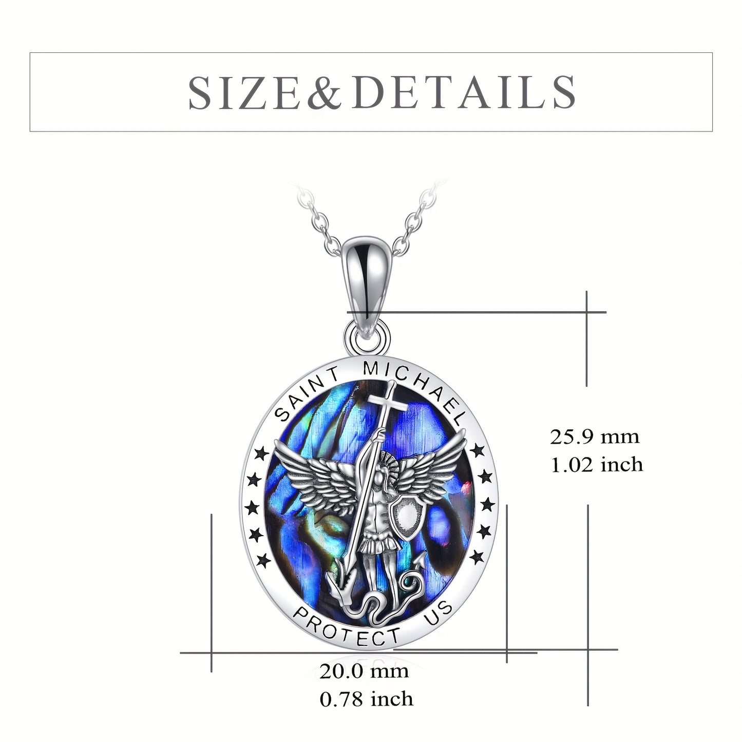 Saint Michael Pendant with Inscription Saint Michael Protect Us Ideal Gift for Loved Ones