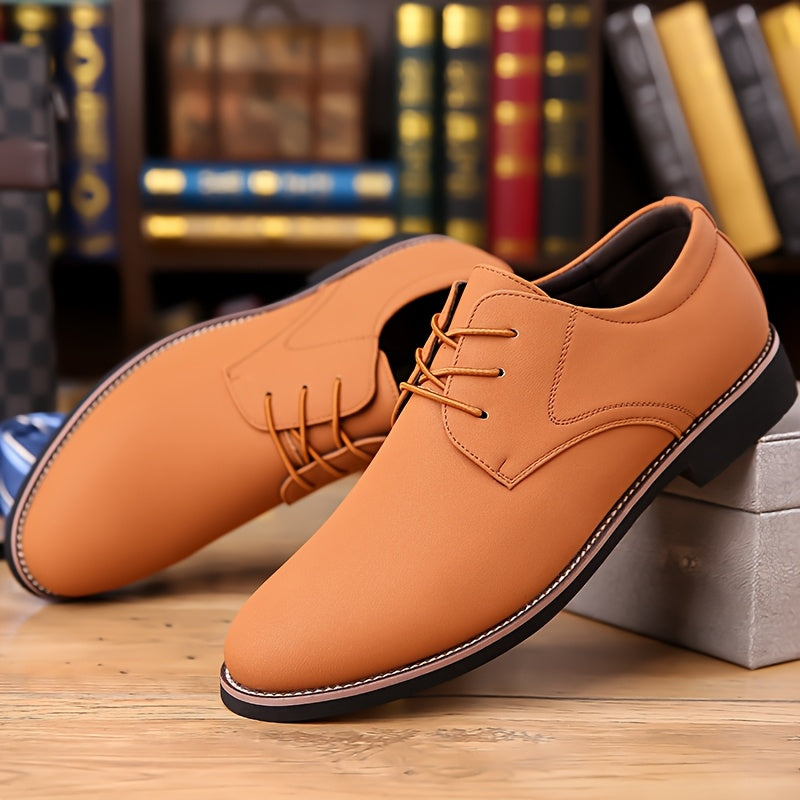Men's Round Toe Oxfords Dress Shoes With Rubber Sole