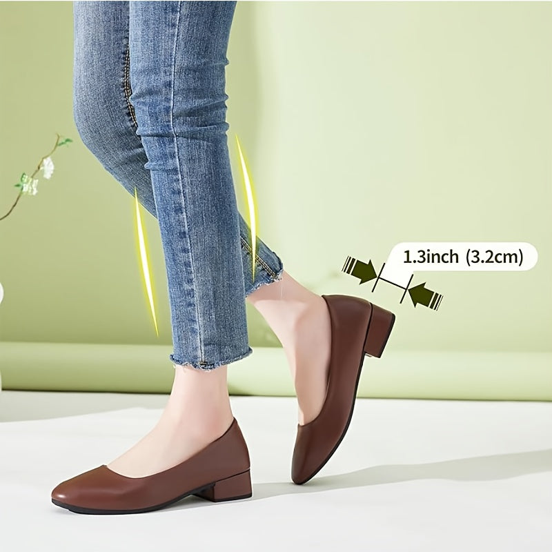 Comfortable Women's Elegant Slip On Pumps Round Toe Design