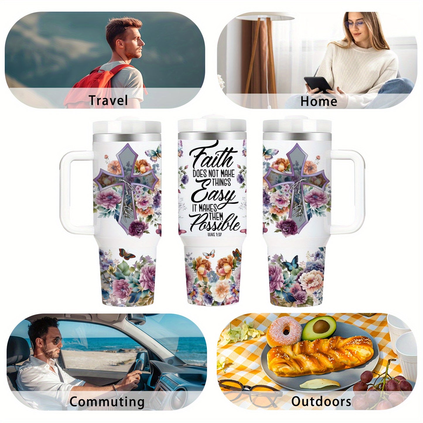 Mikenda Insulated Stainless Steel Vacuum Cup With Straw