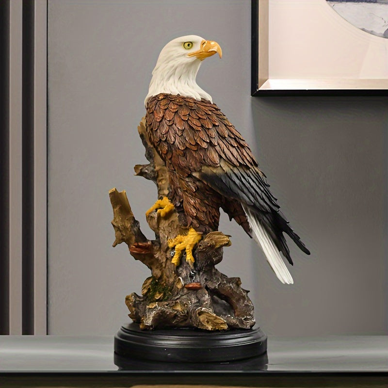 In His Divine Power Majestic Eagle Resin Statue Home Decor