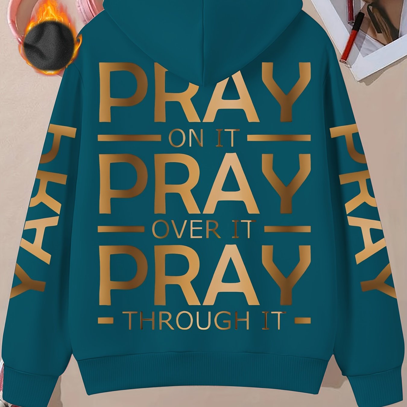 IHDP Alphabet Pattern Hoodie Women Casual Sweater Edition