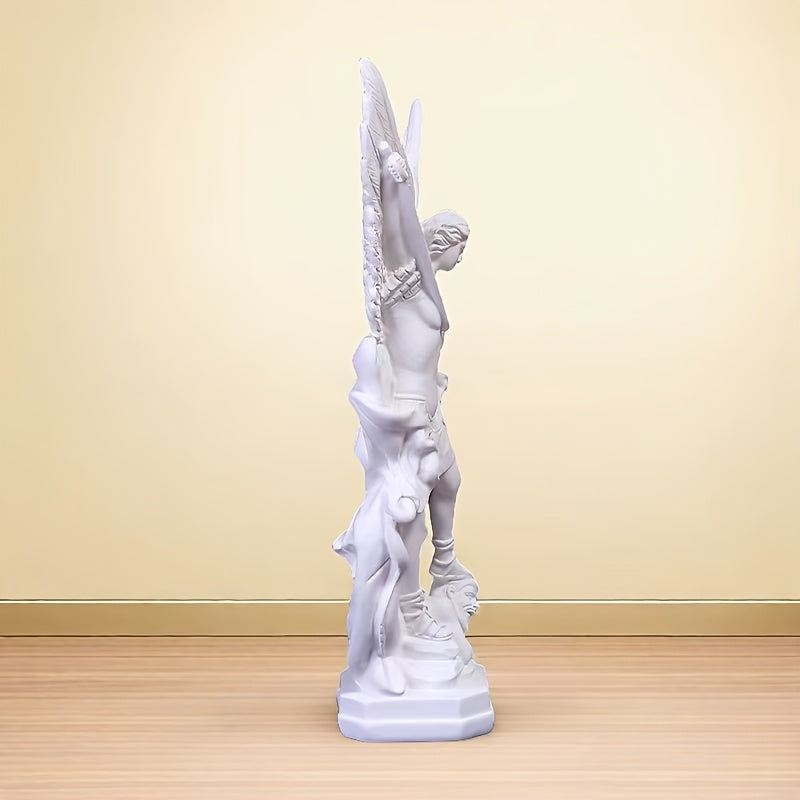 1pc Large 13-Inch Elegant Angel Statue - Saint Michael Archangel Demon Killer, with Outstretched Wings, Heavy-Duty Resin Construction, Tabletop/Altar/Desk Decor - Perfect Easter, Father's Day, Mother's Day, Thanksgiving, Inde