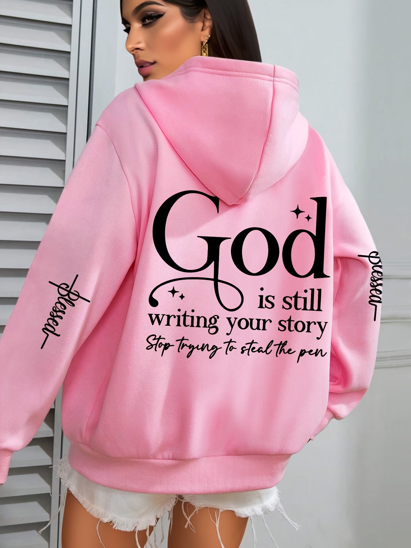 GOD Slogan Hoodie Pullover Hooded Sweatshirt Casual IHDP
