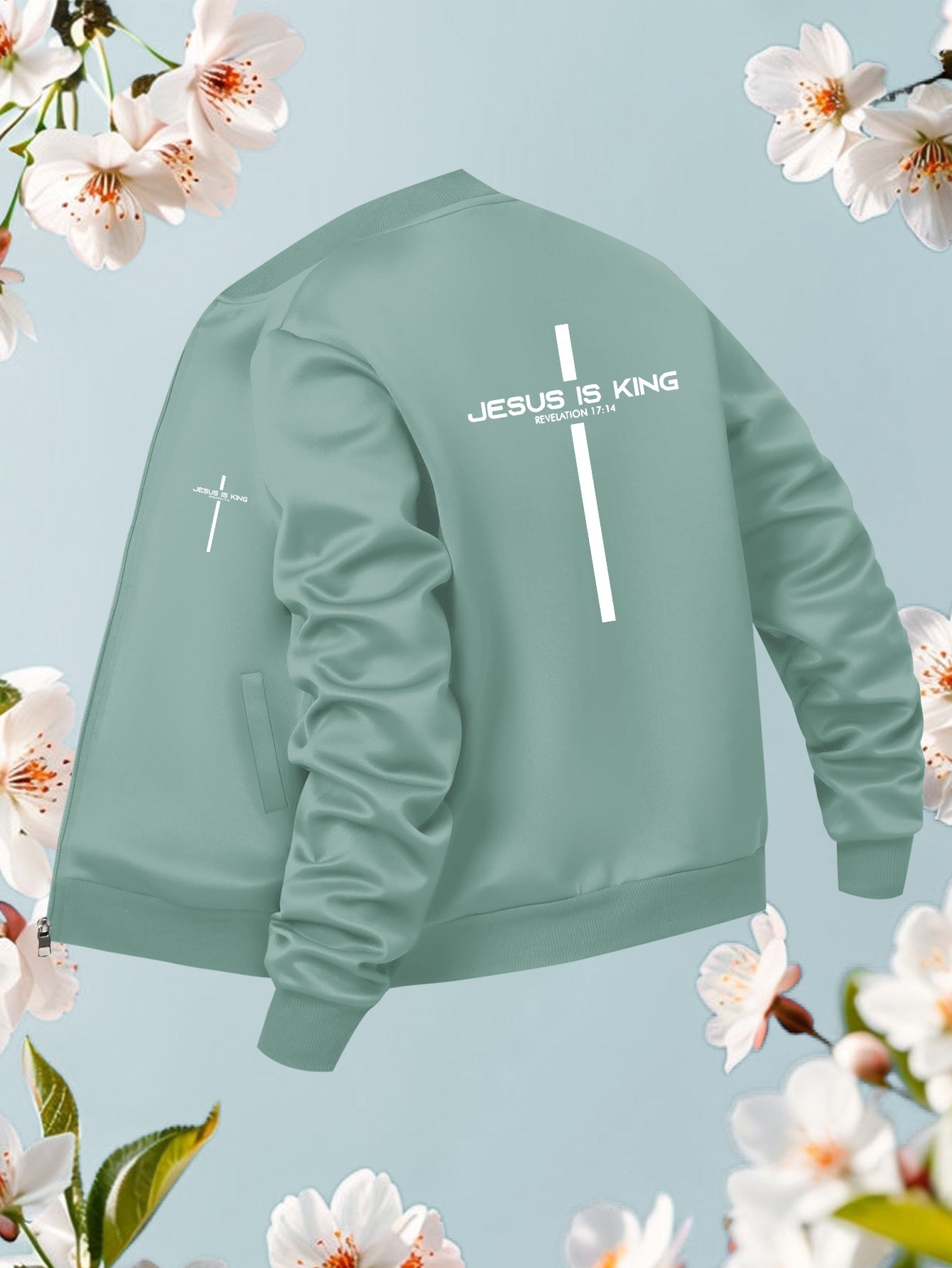 In His Divine Power Jesus Is King Bomber Jacket Casual
