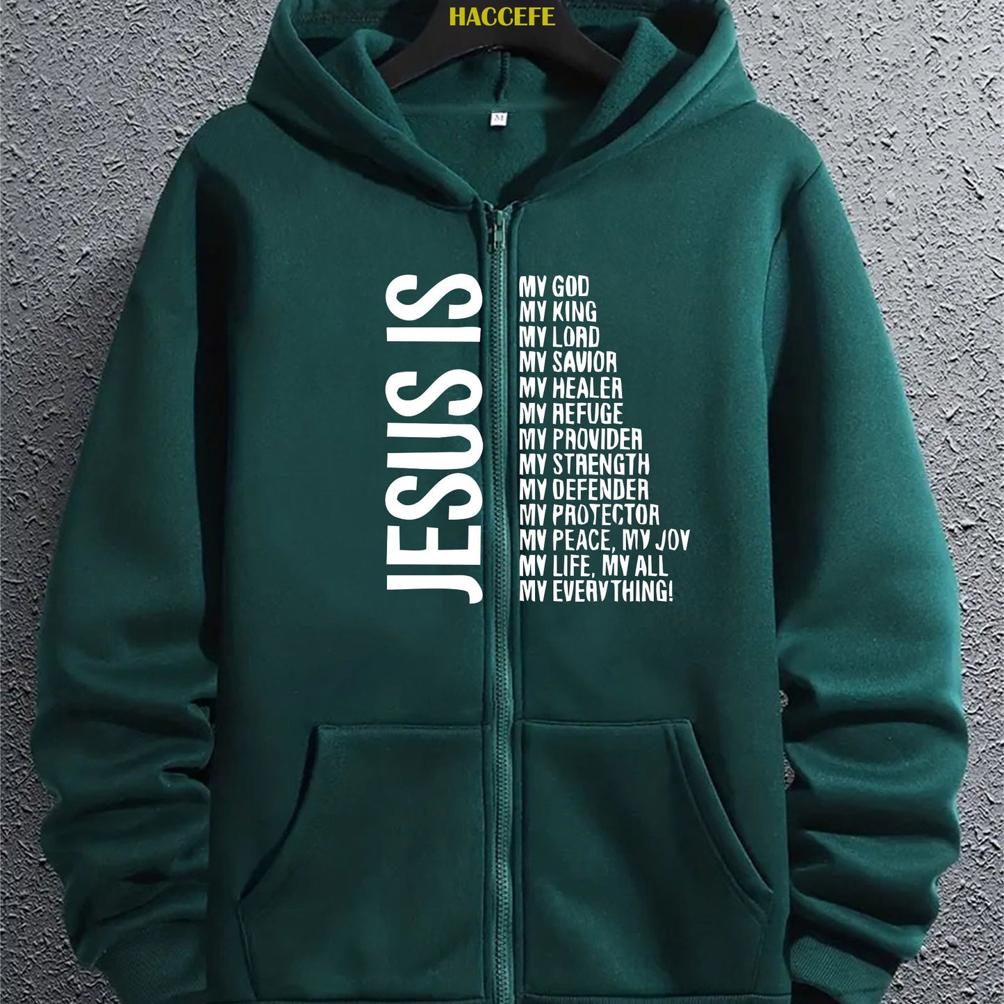 In His Divine Power Mens Zip Hoodie Kangaroo Pocket