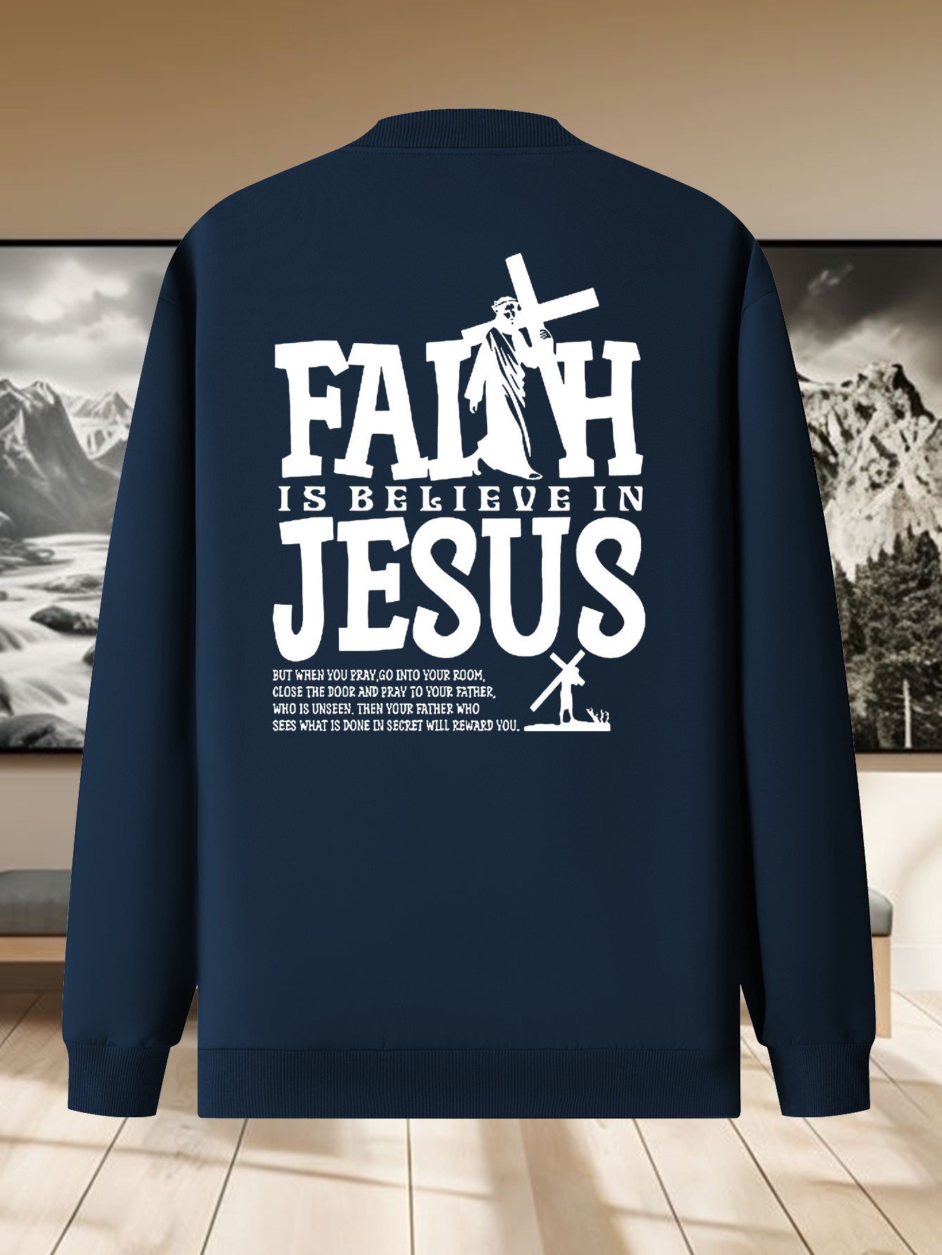 Divine Power Casual Faith Zip Up Jacket With Stand Collar