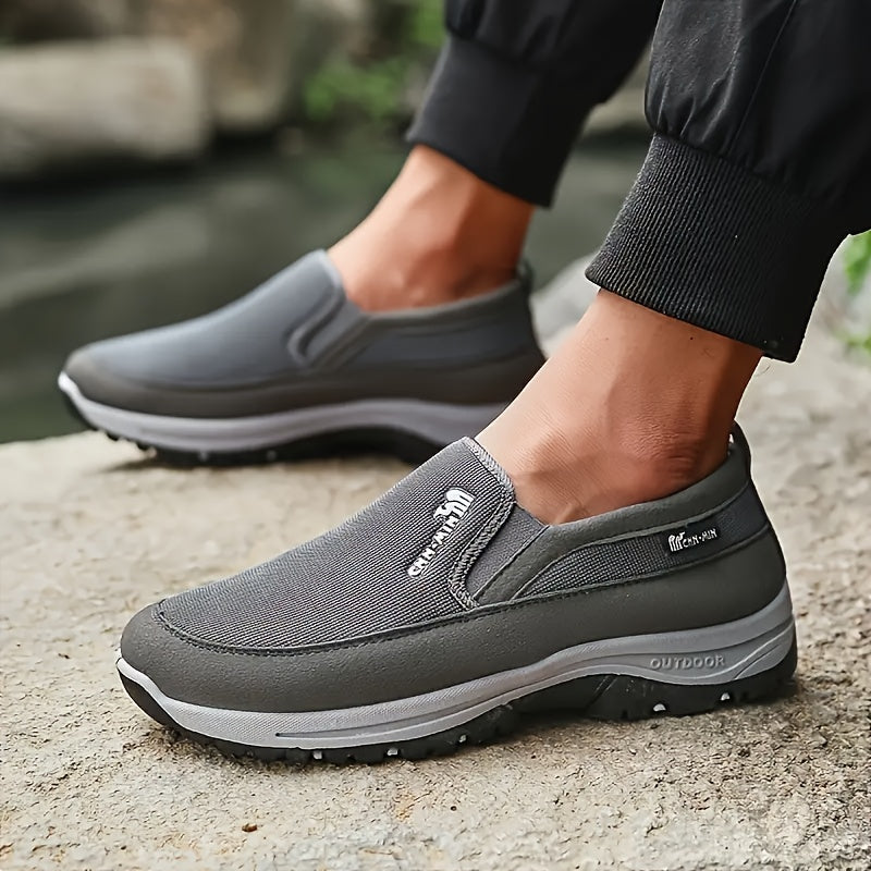 Mens Canvas Slip On Shoes Lightweight Soft Sole Casual