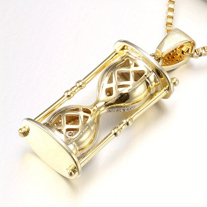 S925 Silver Hourglass Pendant Hip Hop Necklace