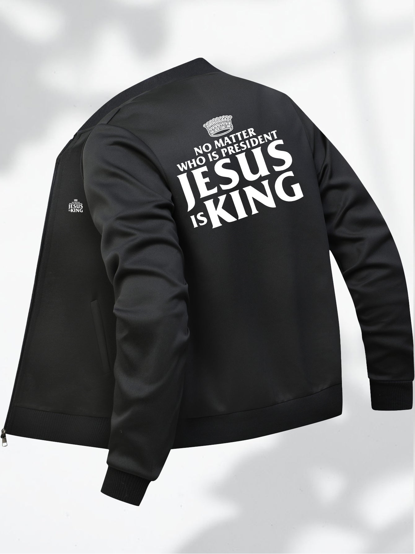 Mens Bold Statement Zip Up Jacket Casual Baseball Outerwear