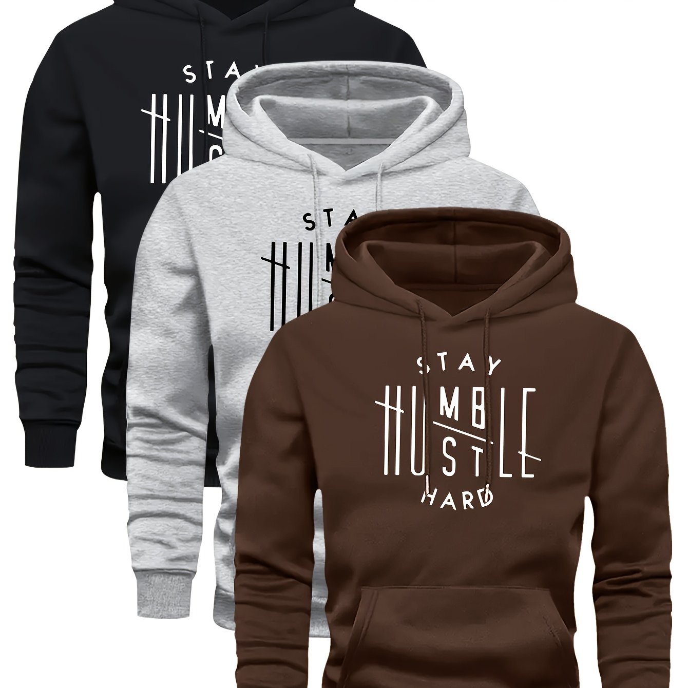 Velvet Hooded Sweatshirt For Men Casual Pullover Hoodie
